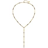 Zoryxia Y Necklace for Women with Red Cubic Zirconia – Dainty Lariat Chain, Minimalist Jewelry Gift for Her
