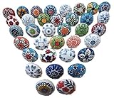 20 X Mix Floral Ceramic knobs (Vintage Knobs Set of 20 Mix Knobs) Floral Ceramic knobs Handle Cabinet Drawere Cupboard Pull