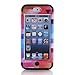 iPod Touch 6 Case, iPod Touch 5 Case, KAMII [Colorful Series] 3in1 Shockproof Full-Body Protective Hard PC+Soft Silicone Hybrid Hard Case Cover for Apple iPod Touch 5 6th Generation (Black)