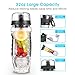 OMORC Fruit Infuser Water Bottle, 32OZ BPA-free Tritan Sport Bottle with Gel Freezer Ball, Removable Infusion Rod, Leakproof Flip Top Lid, Fruit Recipes and Cleaning Brush for Sports, Camping and Home