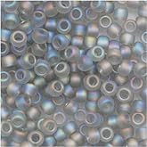 Toho Round Seed Beads 8/0#176AF 'Transparent Rainbow Frosted Black Diamond' 8 Gram Tube