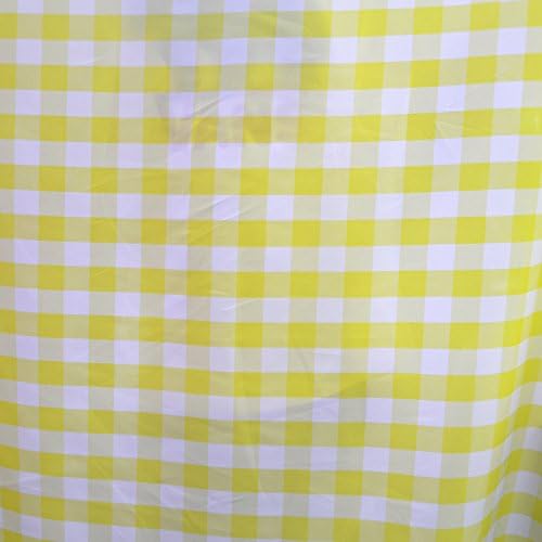 5 Yards Checker Fabric 60" Wide Gingham Buffalo Check Tablelcoth Fabric Decoration Yellow/White