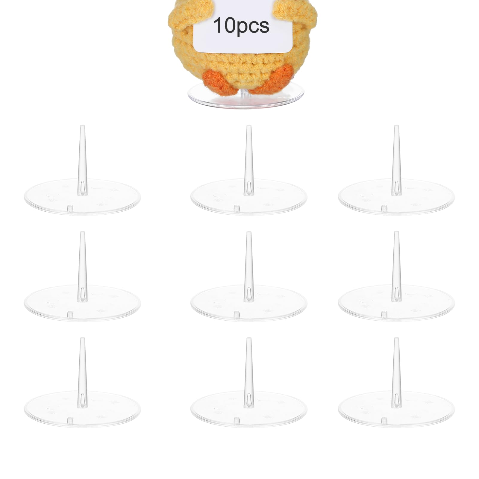 Photo 1 of 10 Pcs Crochet Doll Stands for Emotional Support Pickle Supporting,Doll Crystal Display Stand,Figure Display Base,Action Figure Base,Suitable for Home Collection,Used to Support the Pin Pendant(Circular)
