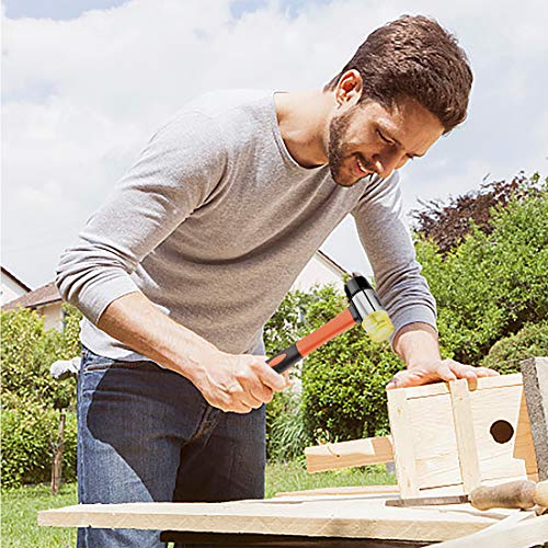 image for ZEXETT Rubber Mallet, 35mm Double-Faced Soft Hammer with Fiberglass Ha