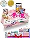 Foldable Kids Travel Tray Placemat Cover - Pink - Easy to Setup with Bonus Side Pockets for Home or Airplane Activities for Kids and Seat Organizer for Toddler Toys or Games Accessories on Flights