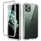 SKYLMW iPhone 11 Pro Case,[Built in Screen Protector] Full Body Shockproof Dual Layer High Impact Protective Hard Plastic & Soft TPU with Phone Cover Cases for iPhone 11 Pro 5.8 inch 2019,Clear