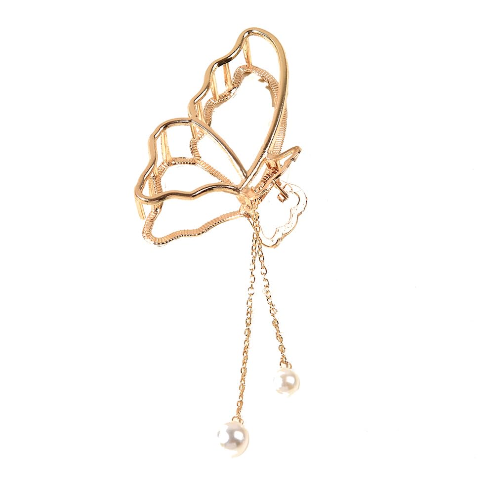 FRCOLOR Gold tassel clip hair clip for women metal hair claw s womens s french barrette Women Jaw alloy material Miss vintage