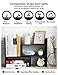 Adjustable Wood Desk Storage Organizer Desktop Arc Rounded Corner Display Shelf Rack Bookshelf Multipurpose Counter Top Wooden Bookcase for Office Accessories Kitchen Children Study Supplies (Black)
