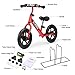 ENKEEO 12 Sport Balance Bike No Pedal Walking Bicycle with Carbon Steel Frame, Adjustable Handlebar and Seat, 110lbs Capacity for Ages 2 to 6 Years Old, Red