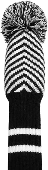 Scott Edward Black Diagonal Stripes Knit Woods Golf Head Covers Set 4 view 3