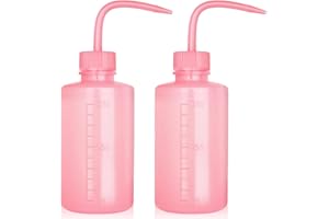 Mekupeu Tatoo Lash squeeze Bottle,Safety Rinse Bottle, Plastic Squeeze Medical Lab Washing Bottle (2*pink, 250ml)