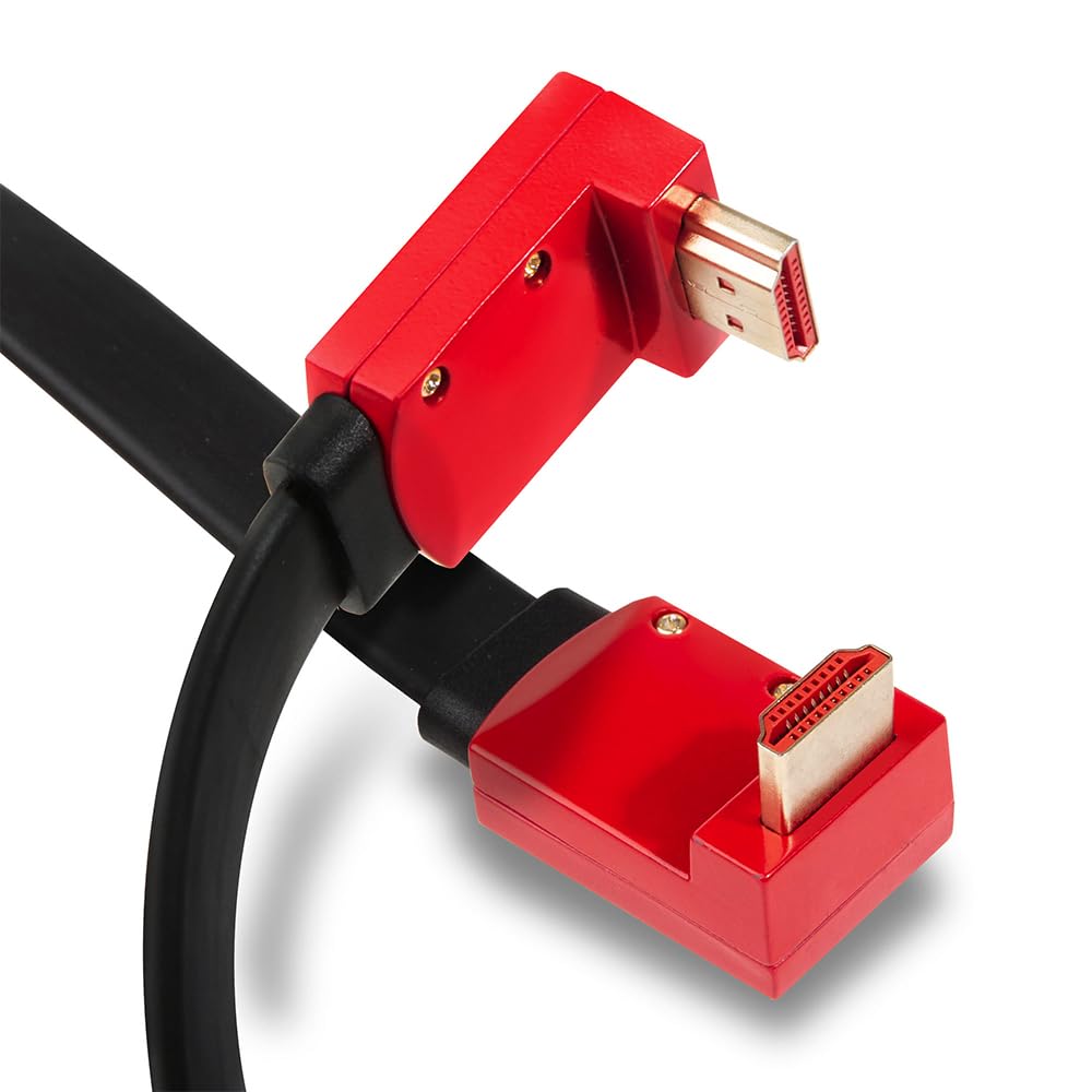 JuicEBitz 4K Angled HDMI Cable 7m, Right Angle HDMI Lead, Ultra High Speed HDMI 4k 60fps. 2.0 HDMI Lead. HDMI to HDMI Cable for XBox, Playstation, Apple TV, Sky + More. Ultra HD 7M Long HDMI