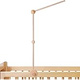 PandaEar Baby Crib Mobile Arm, Beech Wooden Mobile Holder with Anti-Slip Attachment, Baby Mobile Hanger for Crib Nursery Décor Accessories