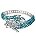EVER FAITH Women's Austrian Crystal Cool Animal Fly Dragon Bangle Bracelet Blue Silver-Tone
