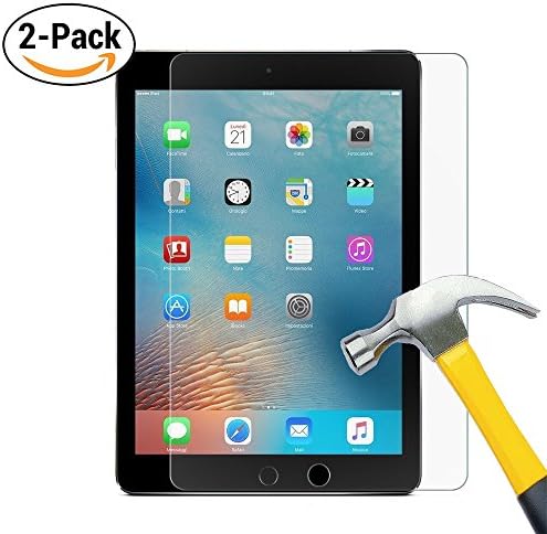 Walle Shop iPad Pro 10.5 Inch Screen Protector , 2-Pack Bundle HD Clear [Tempered Glass] Bubble-Free 9H Hardness Anti-Scratch for Apple iPad Pro 10.5 Inch