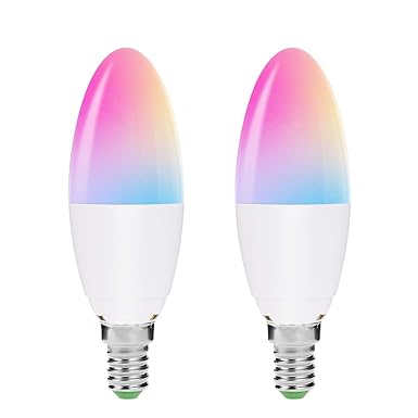 LOHAS RGB Wifi Glühbirnen E14 Doppelpack, Warmweiss LED Kerze, Kompatibel mit Amazon Alexa, IFTTT und Google Home, Dimmbar, C