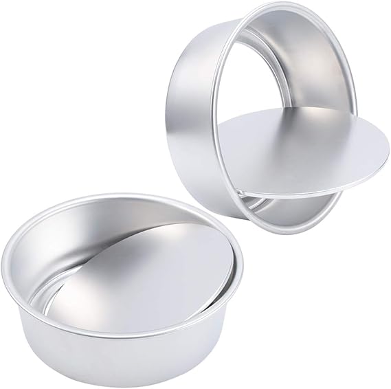 iufvbgxdh 2 Pack 8Inch Round Cake Tin Set with Loose Base, NonStick Baking Tins Deep Aluminum