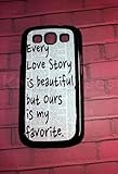 Samsung Galaxy S3 Case, Love Story Quote Galaxy S3 Cover, Samsung Galaxy S3 Cases, Galaxy S3 Case