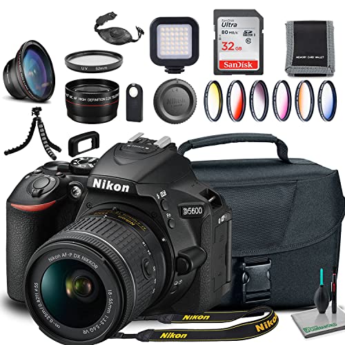 Nikon D5600 DSLR Camera with 1855mm Lens (1576) + Camera Bag + Wide
