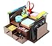 Executive Office Solutions Wooden Desk Organizer with 3 Drawers and Multiple Shelves/Racks for Office Supplies and Desk Accessories - Cherry/Black (EOS-WO4)