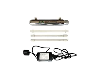 Realgoal 1GPM UV 12W Water Purifier System Stainless Steel 304, Inlet/Outlet Female 1/4 Inch (Add Extra 1 Lamp)