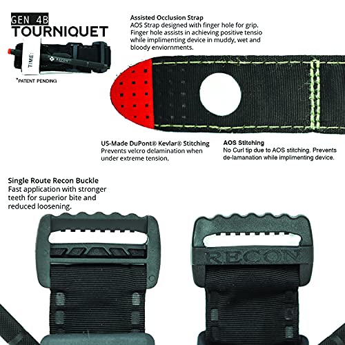 Recon Medical Tourniquet (Black) GEN 4B MilSpec Kevlar Metal