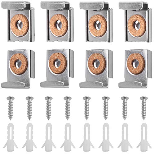 Mirror Hanger Clips Set, 2 Sets (8 Pieces) Unframed Mirror Mount Clips