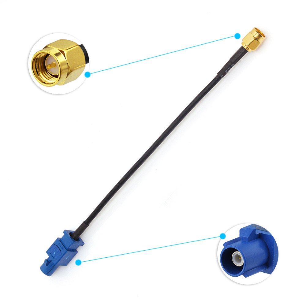 Eightwood Fakra"C" Male to SMA Male Cable RG174 6inch for Fakra DAB Aerial GPS Antenna Fakra GPS Modul Tracking Antenna GPS Navigation System GPS Receivers