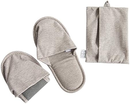 Travel Slippers, HONOLULU CAT Cotton Soft Sole Foldable Travel Slippers with Pouch (Pink)