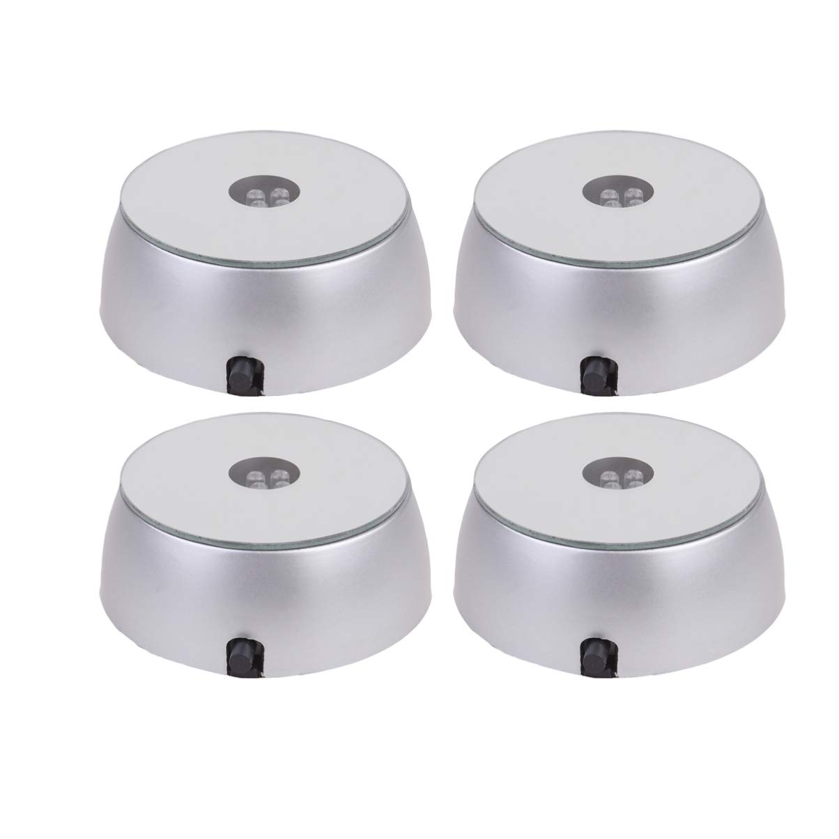 Led Desk Lamp LED Display Base for Crystals Glass Art Colorful Display Base Stand Glass Art Crystal Holder 4pcs (Without Battery) Rotating Display Stand