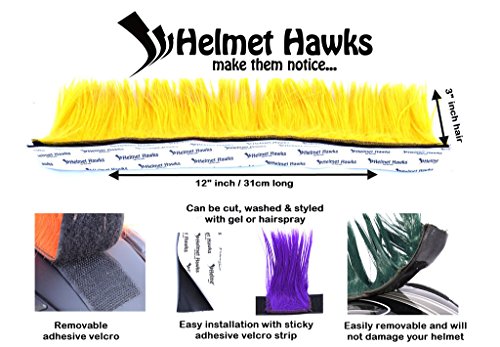 Helmet Hawks Motorcycle Helmet Mohawk w/Sticky Hook and Loop Fastener Adhesive - Forest Green
