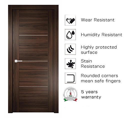Sarto Prio NS 7213 Interior Door Chocolate Ash 32"Ñ… 80" (Right Hand) Pre-hung Door. Full Set. Including, Hinges, Lock and Handle