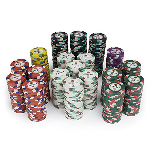 500 Count Showdown Poker Set – 13.5 Gram Clay Composite Chips with Aluminum Case, Playing Cards, & Dealer Button for Texas Hold’em, Blackjack, & Casino Games by Claysmith Gaming