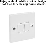 Invero 2 Gang 2 Way Electric Wall Light Switch White Rocker 10 Amp view 4