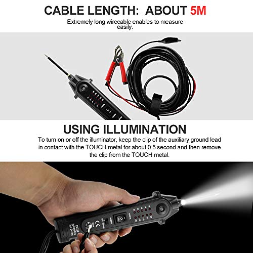 ALLOSUN Electric Circuit Tester Multi-Function Automotive Tester Auto Electrical System Diagnosis Test (EM287)