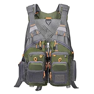 Magreel Gilet De Pêche Pour Homme Et Femme, Veste De Pêche Avec 18 Poches Au Total, Epaule Et Taille Réglables, Bandes…