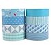 Crafty Rabbit Washi Tape Set | Blue | Repositionable Decorative Adhesive Paper Rolls for Arts and Crafts, Scrapbooking, Calendar, Planner | Set of 8