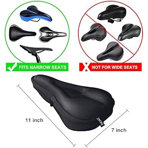 Zacro Gel Bike Seat Cover - Extra Soft Gel Bicycle Seat - Bike Saddle Cushion with Water&Dust Resistant Cover