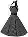 Dressystar Vintage Polka Dot Retro Cocktail Prom Dresses 50's 60's Rockabilly Bandage Black XXL