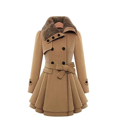 Buy FAPIZI Fashion Winter Women's Wool Coat at Ubuy Mauritius