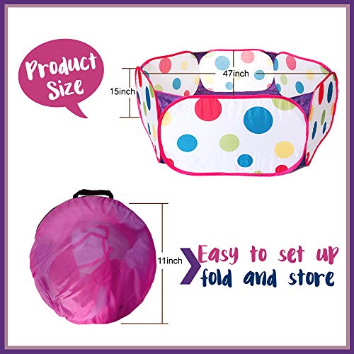 Aeroway X-Large Purple Kids Ball Pit Toddler Ball Playpen Baby Play Pit with Zippered Storage Bag Ideal for Toddlers Pets Indoor Outdoor Play (Balls Not Included)