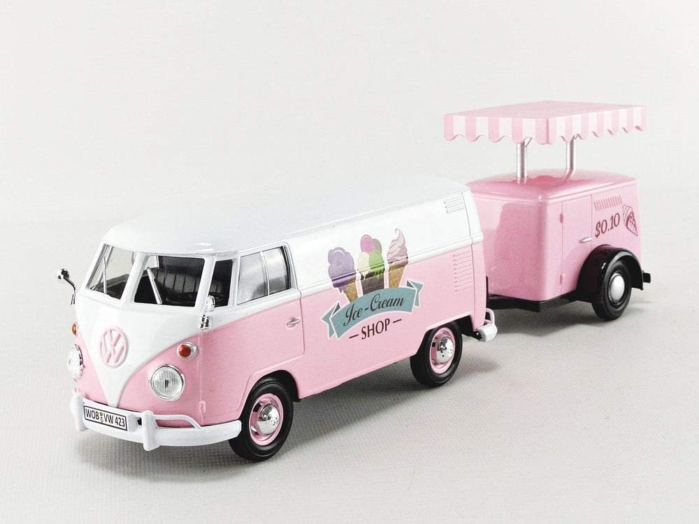 pink and white van