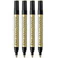 Pilot Gold Metallic Permanent Paint Markers, Medium Point, 4-PACK(41700)