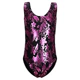 One-piece Toddler Gymnastics Leotard Shining Kiss Flowers Print Ballet Dance Leotard for Little Girl 2-11years