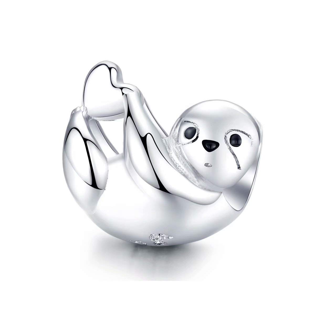 Qings Sloth Bead Charms 925 Sterling Silver for Bracelet and Necklace Making DIY Cute Animal Jewelry for Women and Girls