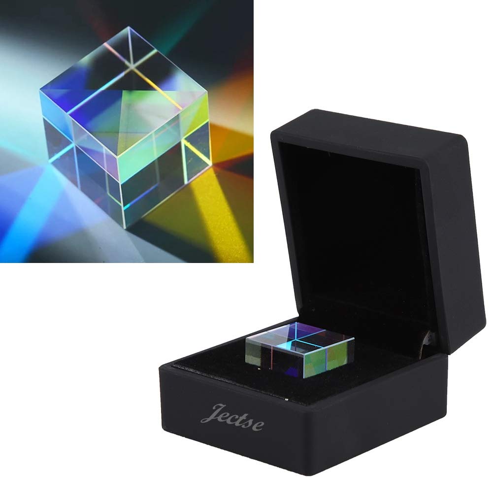 Cube Prism Glasses Optical, Gift Box Prism Photography Prism Light Spectrum Physics Prism Decoration, K9 Scientific Experiment Optical Prism Glasses 23 * 23 * 23mm
