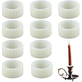 SaiDian 10Pcs Non-Slip Rubber Candle Grippers Elastic Taper Rings Candle Hugger Base for Secure Upright Candle Placement in H