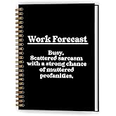 XUNLURY Funny Notebook for Work, Funny Notebooks for Coworkers, Sarcastic Office Humor Gifts for Coworkers, Work Forecast Hardcover Spiral Notebooks, 5.5x8.3 Inch