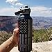 Healthy Human Stainless Steel Water Bottle | Double Walled Vacuum Insulated Water Thermos for Adults | Eco-Friendly Travel Bottles with Leak Proof Lid (Thin Red Line, 32 oz/ 946 ML)