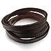 INBLUE Men's Stainless Steel Genuine Leather Bracelet Bangle Brown Silver Tone Magnetic Clasp Tribal